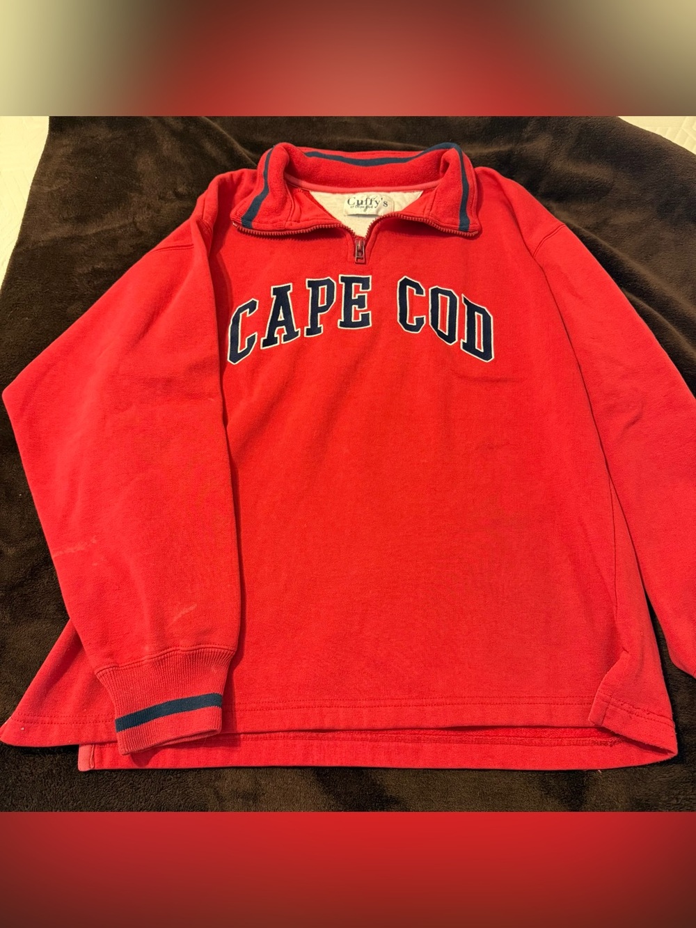 Vintage cape cod red quarter zip sweatshirt